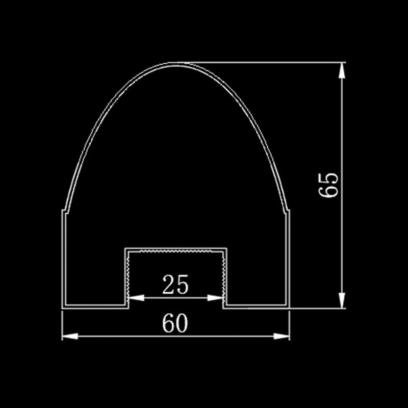 Perfil de aluminio para puerta corredera.